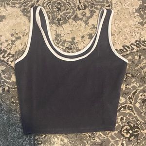 grey cropped tank top